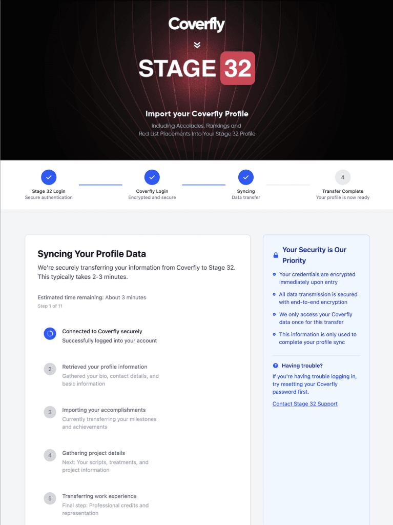 Now Live Import Your Coverfly Profile Accolades and Red List Rankings to Your Stage 32 Profile