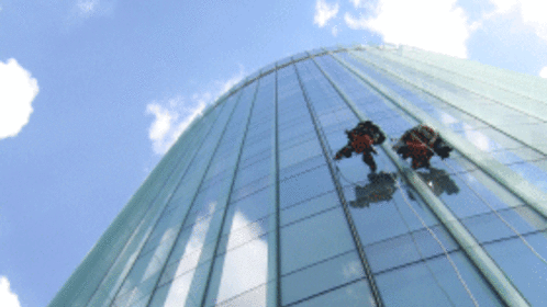 Abseiling down office block BBC