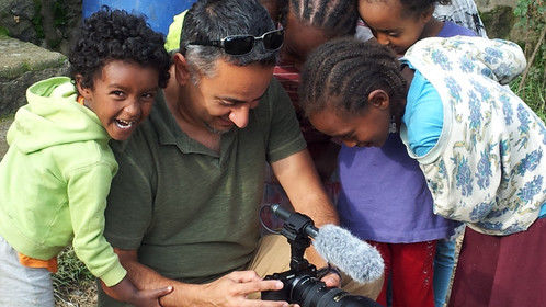 While filming a scene at a village near Addis Ababa, Ethiopia, the kids were so excited and amazed at how they could see their friend on my camera screen. 