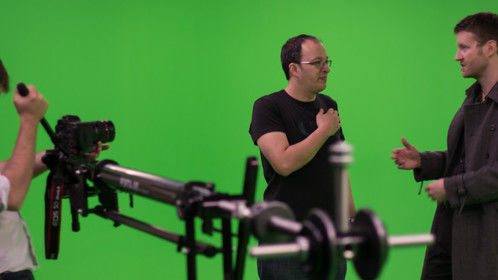 Filming my short film IN A DREAM at a green screen studio in London.