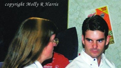 Maureen Harris working with Jeff Gordon