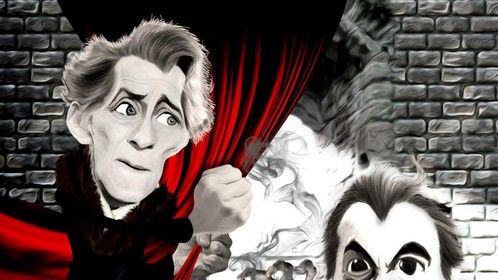 Horror caricature I did of Peter Cushing and Christopher Lee