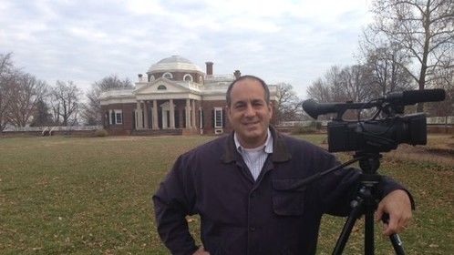 Filming at Monticello, Thomas Jefferson's home, for my documentary on $2 bills.