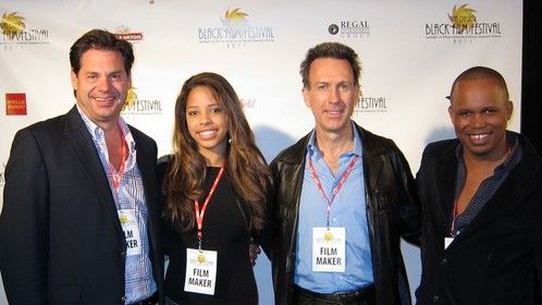 Producer-director Ric von Maur, actress Justice von Maur, writer Michael Ray Brown, and director Kareem Mortimer at the San Deigo Black Film Festival with Wind Jammers.