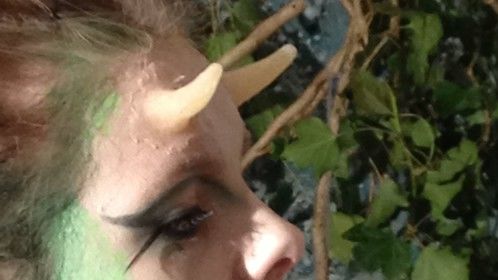 Make up retouches for the faerie in &quot;Fallen&quot;, a short music video.