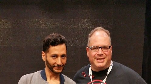 Me with Cas Anvar at The Expanse pilot sneak preview at the Space Channel booth at Fan Expo, 2015