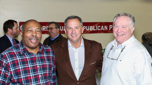 LaMont Johnson, Lt. Governor Forest, Anthony Dowling in October 2015