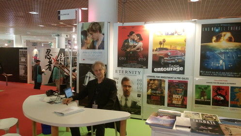 Galloping Films stand at the Marche du Film, May 2016.