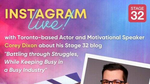 Today I'll be going live on Instagram with @stage32 ! 1pm PT / 4pm ET 