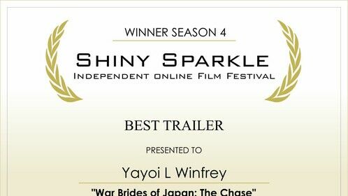 "War Brides of Japan, a docu*memory: The Chase" won a Best Trailer award certificate at the Shiny Sparkle Independent Online Film Festival. 
#warbridesofjapan www.warbridesofjapan.com