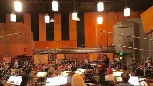 Conducting LA's finest musicians at the Newman Scoring Stage at Fox for the ASCAP Film Scoring Workshop. 