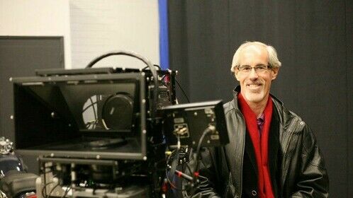 During a break in the filming my &quot;VE&quot; pilot at Pace Technologies in Hollywood. The studio was so cold I put my jacket on. 