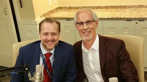 Me and my buddy James Gainere of Rio Vista Productions during the all day interviews at the America Film Market in Nov 2016. Exhausting but a highly exciting day. Just being there is such a madhouse. I am glad we had a very quiet room to capture all the live interviews. 
