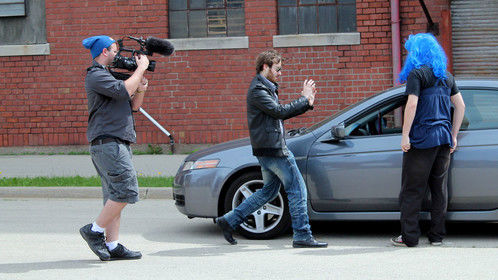 Me directing the camera in a series I play a character in. 