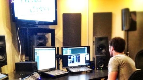 Brad Urba working on a film at Postal Sound Studio