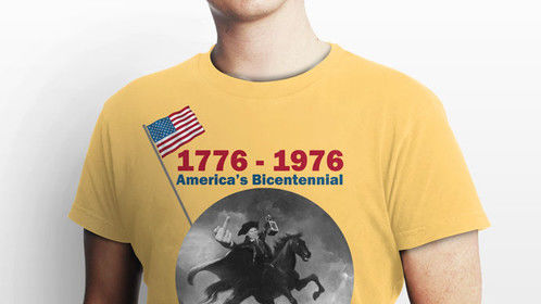 T- Shirt Mock Up for SUMMER OF '76 movie character.