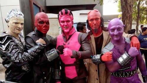 Actors in Get up for an episode of Shapath-Space Series