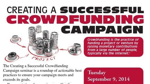 Burlington County College presents crowdfunding seminar for entrepreneurs, businesses and startups

Mount Laurel, NJ —Crowdfunding, is the practice of individuals collectively pooling money to fund projects or ideas, typically via the Internet, will be the topic of discussion at a seminar presented by the Incubators at Burlington County College (BCC) on Tuesday, Sept. 9 from 6 p.m. to 8 p.m. at the Enterprise Center at BCC, located on the college’s Mount Laurel campus.

Presented along with Ronald M. Allen, of Managing Change, the seminar will bring together representatives from major Crowdfunding platforms like KIVA, Indiegogo and Kickstarter (just three of the 140 platforms to date), who will discuss the elements of a successful Crowdfunding campaign. In addition to raising capital, Crowdfunding can also help strengthen brand identity, secure publicity, create awareness and connect valuable business contacts. 

Registration begins at 5:30 p.m. and the program will start at 6 p.m. Cost of attendance is $25, which is payable online at incubators.bcc.edu/crowdfunding (click “Add to Cart” at bottom of page). The seminar includes a question and answer session, giveaways and light refreshments. 

Where the Arts meet creative financing options.

Ronald M. Allen
Managing Change, LLC

