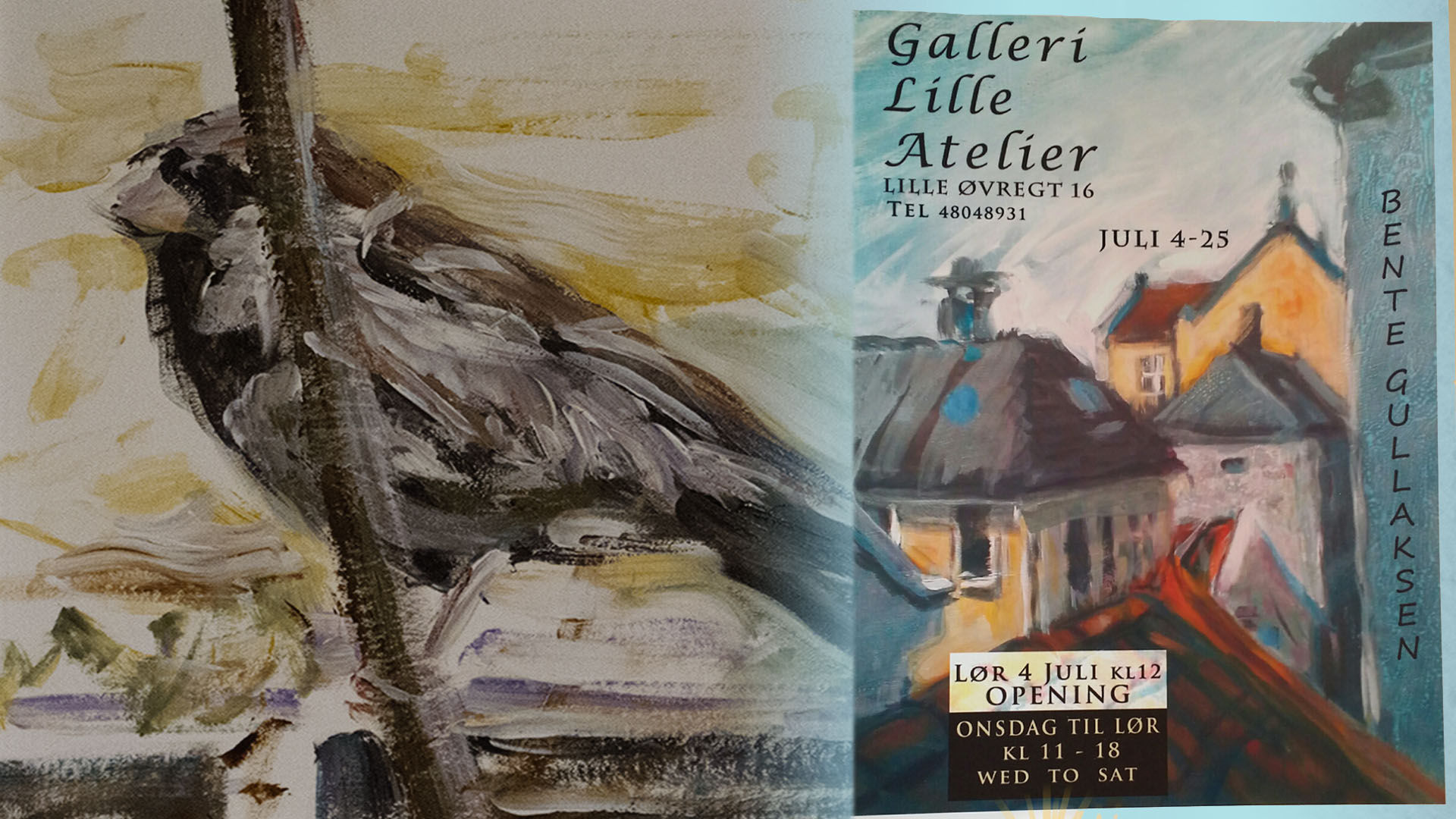 Bente Gullaksen's utstilling i Galleri Lille Atelier. 